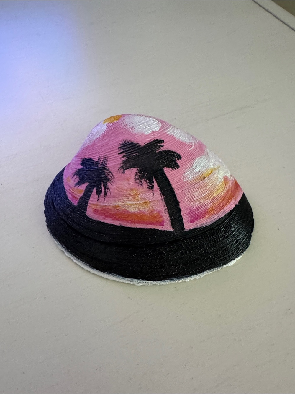 Hand-Painted Clam Shell Paperweight